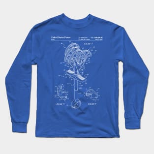 Climbing Anchor Patent - Rock Climber Art - Blueprint Long Sleeve T-Shirt